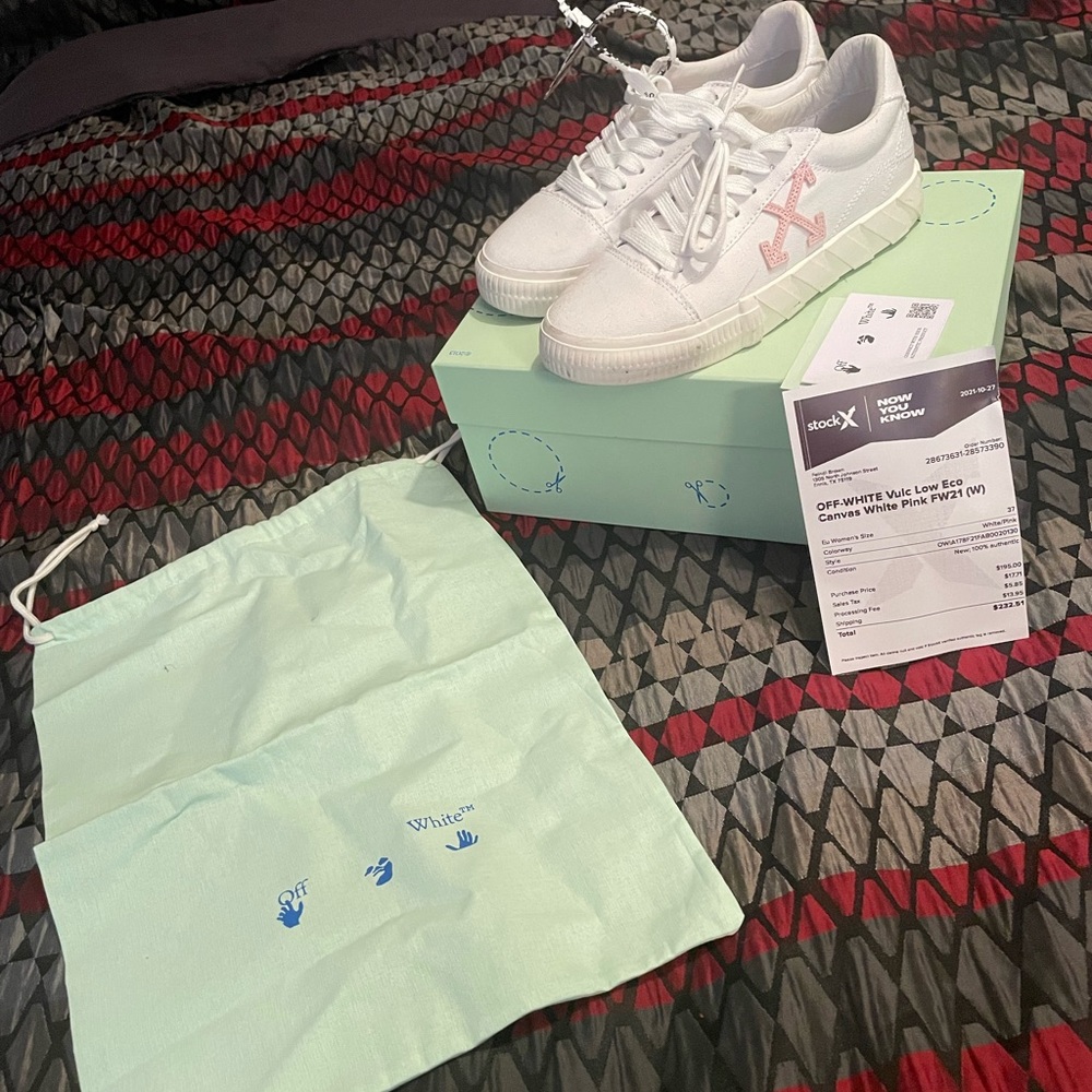 Off-white VULC low top women shoes, pink & white
